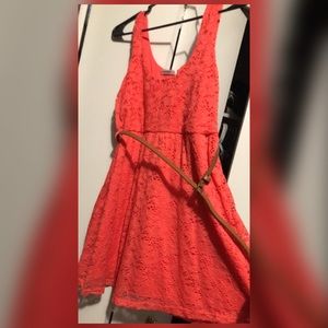 Coral Lace Summer Dress